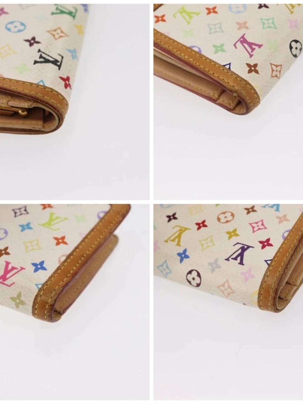 LOUIS VUITTON Multicolor Porte MonnaieViennois Wallet White M92987 Auth 165243 - Picture 16 of 16